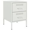vidaXL Bedside Cabinet White Steel Medium Bedside Cabinet Rectangular