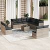 vidaXL Garden Sofa Set Light Grey PE rattan Large Modular