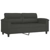 vidaXL 2-Seater Sofa with Pillows&Cushions Dark Gray 55.1" Microfiber Fabric