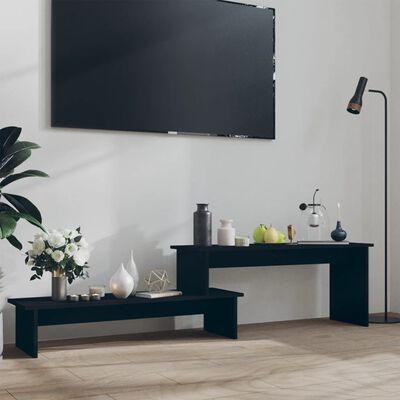 vidaXL TV Stand Black 70.9"x11.8"x16.9" Engineered Wood