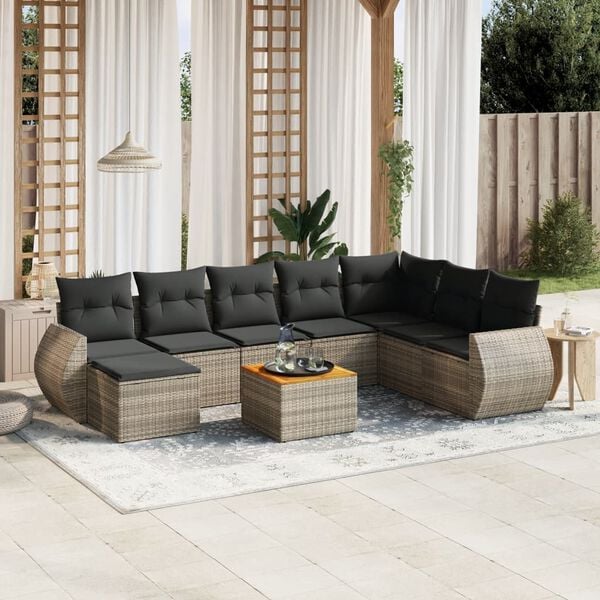 vidaXL Garden Sofa Set Grey