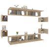 vidaXL 8 Piece TV Stand Set Sonoma Oak Engineered Wood