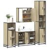 vidaXL Bathroom Furniture Set Sonoma Oak Engineered Wood, Metal Large