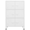 vidaXL Storage Chest White Metal Medium Storage Chest Rectangular