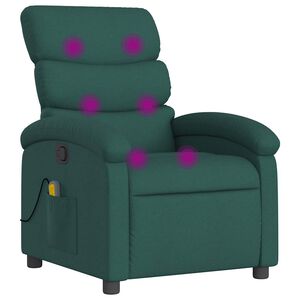 vidaXL Massage Recliner Chair Dark Green