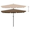 vidaXL Garden Parasol with Pole 82.7"x55.1" Taupe