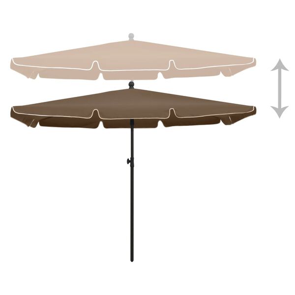 vidaXL Garden Parasol with Pole 82.7"x55.1" Taupe