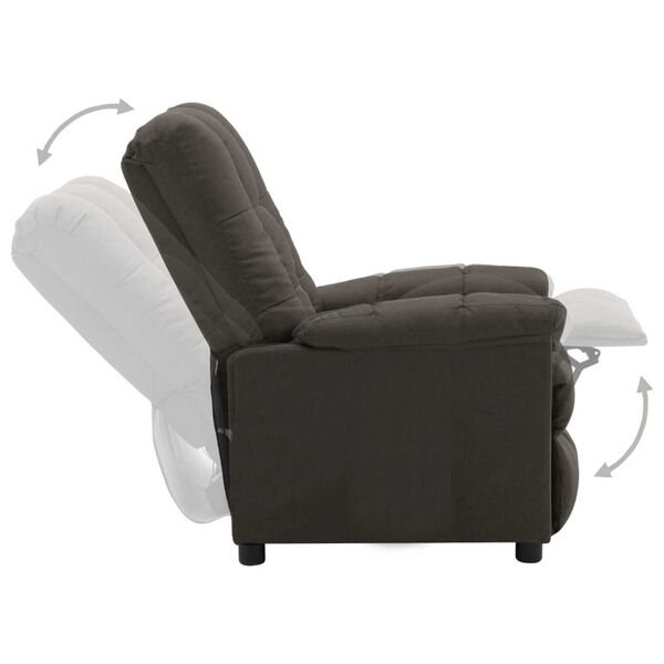 vidaXL Recliner Taupe 100% polyester, plywood, iron Standard