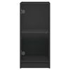 vidaXL Side Cabinet with Glass Doors Black 13.8"x14.6"x29.7"