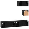 vidaXL TV Cabinet Set Wall-mounted 4 pcs Black Oak Engineered Wood