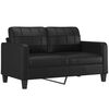vidaXL 2-seater Sofa Black 75% Polyvinylchloride, 20% Polyester, 5% Cotton