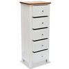 vidaXL Tall Chest of Drawers 17.7"x12.6"x45.3" Solid Oak Wood
