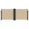 vidaXL Retractable Side Awning Beige Polyester with PU coating