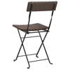 vidaXL Folding Bistro Chair Set of 4 Brown Poly Rattan Medium Foldable