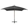 vidaXL Hanging Garden Parasol Anthracite Solid fir wood, bamboo, polyester