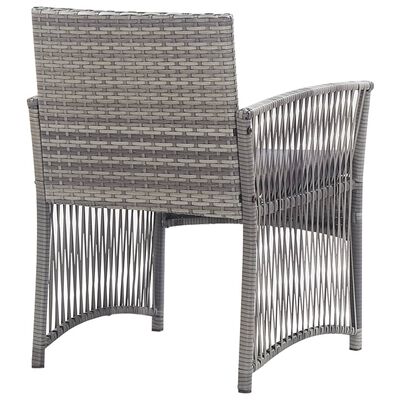 vidaXL 4 Piece Patio Lounge Set with Cushion Poly Rattan Anthracite
