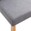vidaXL Dining Chair Set of 6 Light Grey Fabric and Rubber wood