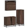 vidaXL Bathroom Furniture Set Brown Oak Engineered wood, Metal, Glass