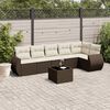 vidaXL Garden Sofa Set Brown, Cream White