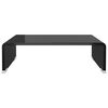 vidaXL TV Stand Black Tempered glass, plastic Medium Sleek TV Stand
