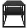 vidaXL TV Stand Black with Black Glass 39.4"x15.7"x15.7"