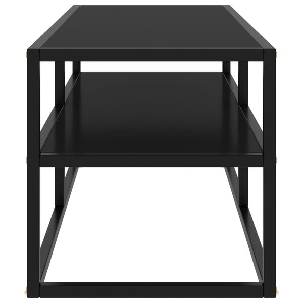 vidaXL TV Stand Black with Black Glass 39.4"x15.7"x15.7"