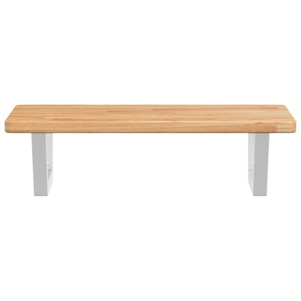 vidaXL Basin Shelf Wall Mounted Steel and Solid Wood Oak