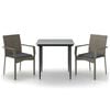 vidaXL Garden Dining Set Black and Grey