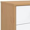 vidaXL Drawer Cabinet OLDEN White and Brown Solid Wood Pine