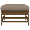 vidaXL Garden Footstool Honey Brown, Taupe Solid Pine Wood, Oxford Fabric