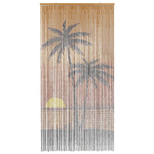vidaXL Insect Door Curtain Palm Tree Print 39.4"x86.6" Bamboo