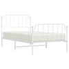 vidaXL Bed Frame White Powder-Coated Steel Twin Bed Frame Rectangular