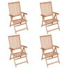 vidaXL Garden Chair Set of 4 Natural Teak Teak Wood