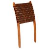 vidaXL Chair Brown Real goat leather, Solid acacia wood Standard size