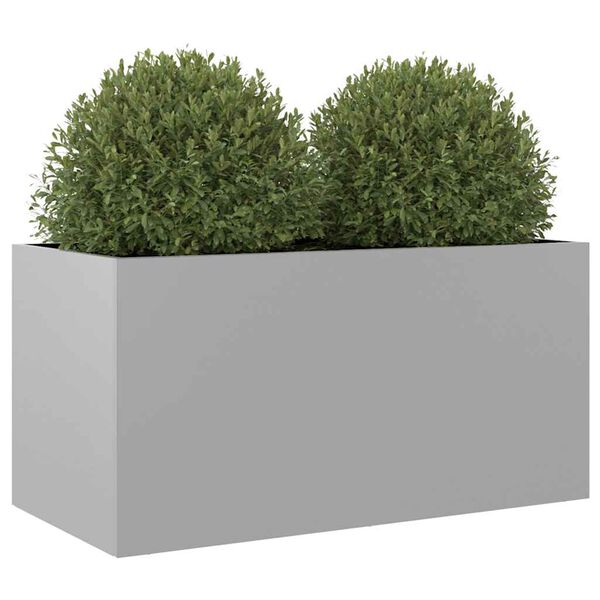 vidaXL Planter Silver Galvanized Steel Medium Durable Planter