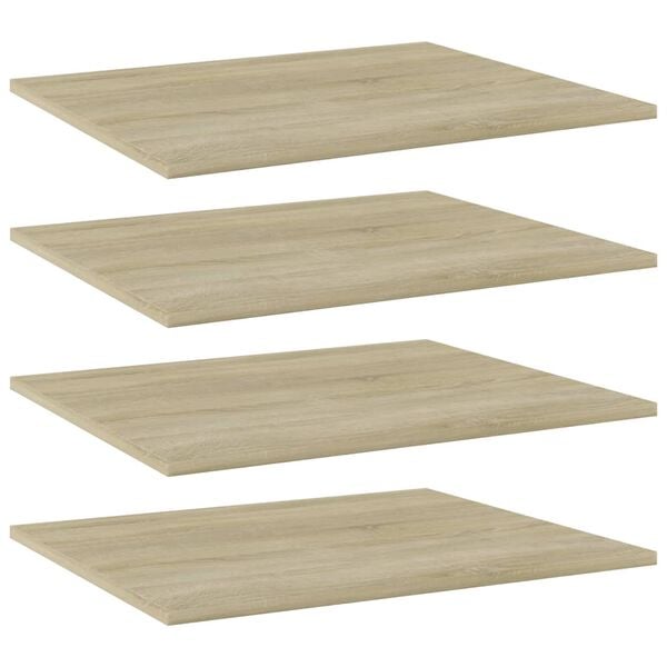 vidaXL Shelf Set of 4 Sonoma oak Engineered wood Simplistic Shelf