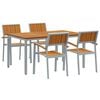 vidaXL Garden Dining Set 5 pcs Gray and brown