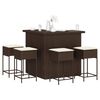 vidaXL Garden Bar Set Brown, Cream White PE Rattan, Steel, Polyester, Foam