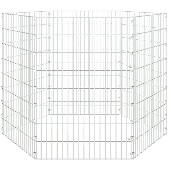 vidaXL Animal Enclosure Silver Galvanized Iron 6-Panel Modular