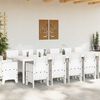 vidaXL Garden Dining Set 15 pcs White Polt rattan