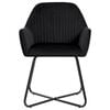 vidaXL Dining Chair Set of 4 Black Velvet and steel Standard Ergonomic