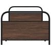 vidaXL Bed Frame Brown oak Steel, engineered wood Twin Bed Frame