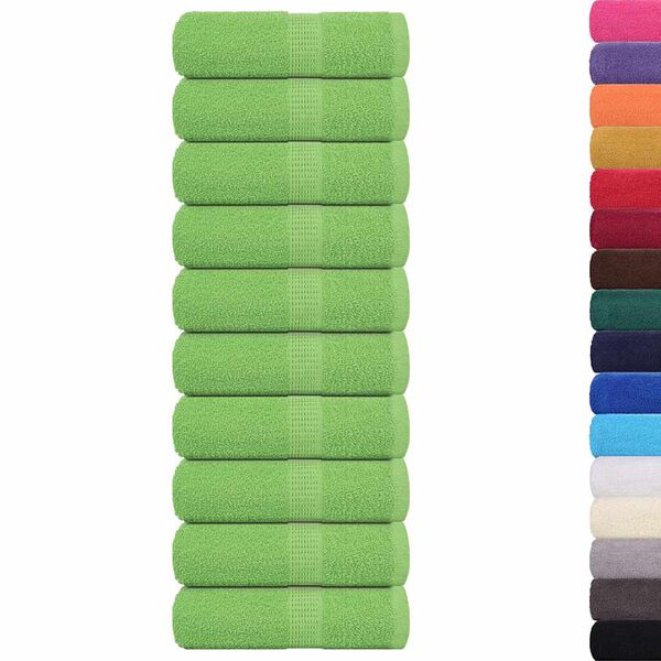 vidaXL Soap Towel Set of 10 Apple Green 100% Cotton 11.8 x 11.8 in