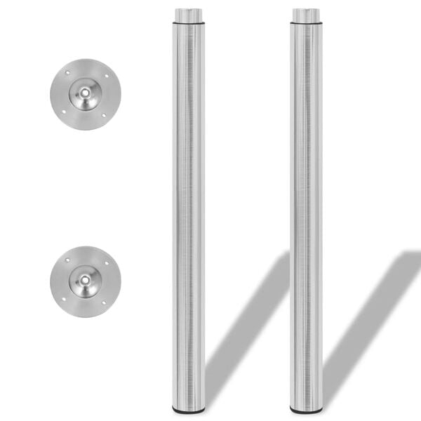 vidaXL Table Leg Set of 4 Brushed Nickel Iron Adjustable Telescopic