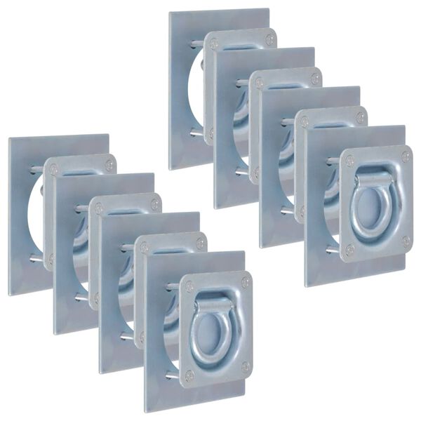 vidaXL Lashing Rings for Trailer 8 pcs Galvanised Steel 4409.2 lb