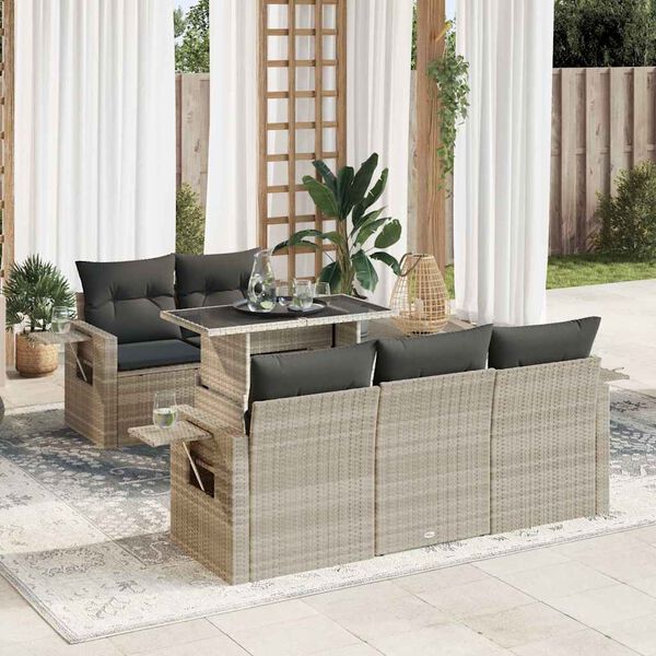 vidaXL Garden Sofa Set Light Grey
