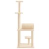 vidaXL Cat Tree Cream Plush, Engineered wood, Sisal Large Durable