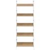 vidaXL Shelf Cabinet Oak and white Engineered wood, steel