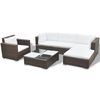 vidaXL Outdoor Furniture Set Brown, Cream White