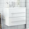 vidaXL Bathroom Sink Cabinet High gloss white Engineered wood, Ceramic
